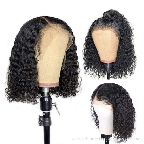 Wholesale Raw Brazilian Virgin Kinky Curly Human Hair Hd Lace Front Wig Cheap Full Transparent Lace Frontal Wig For Black Women